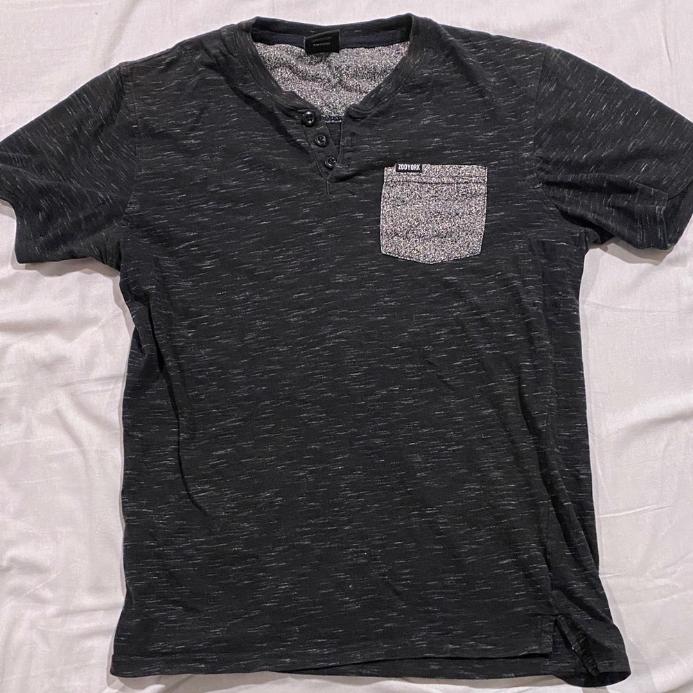 Zoo York Charcoal Heathered Henley Tee